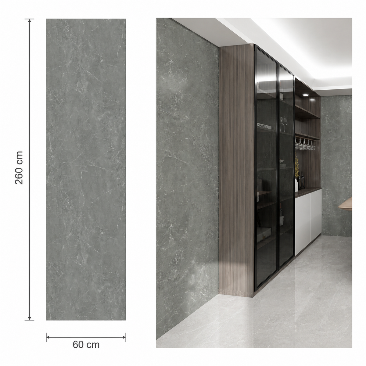 SPC zidni panel - Sivi Mermer